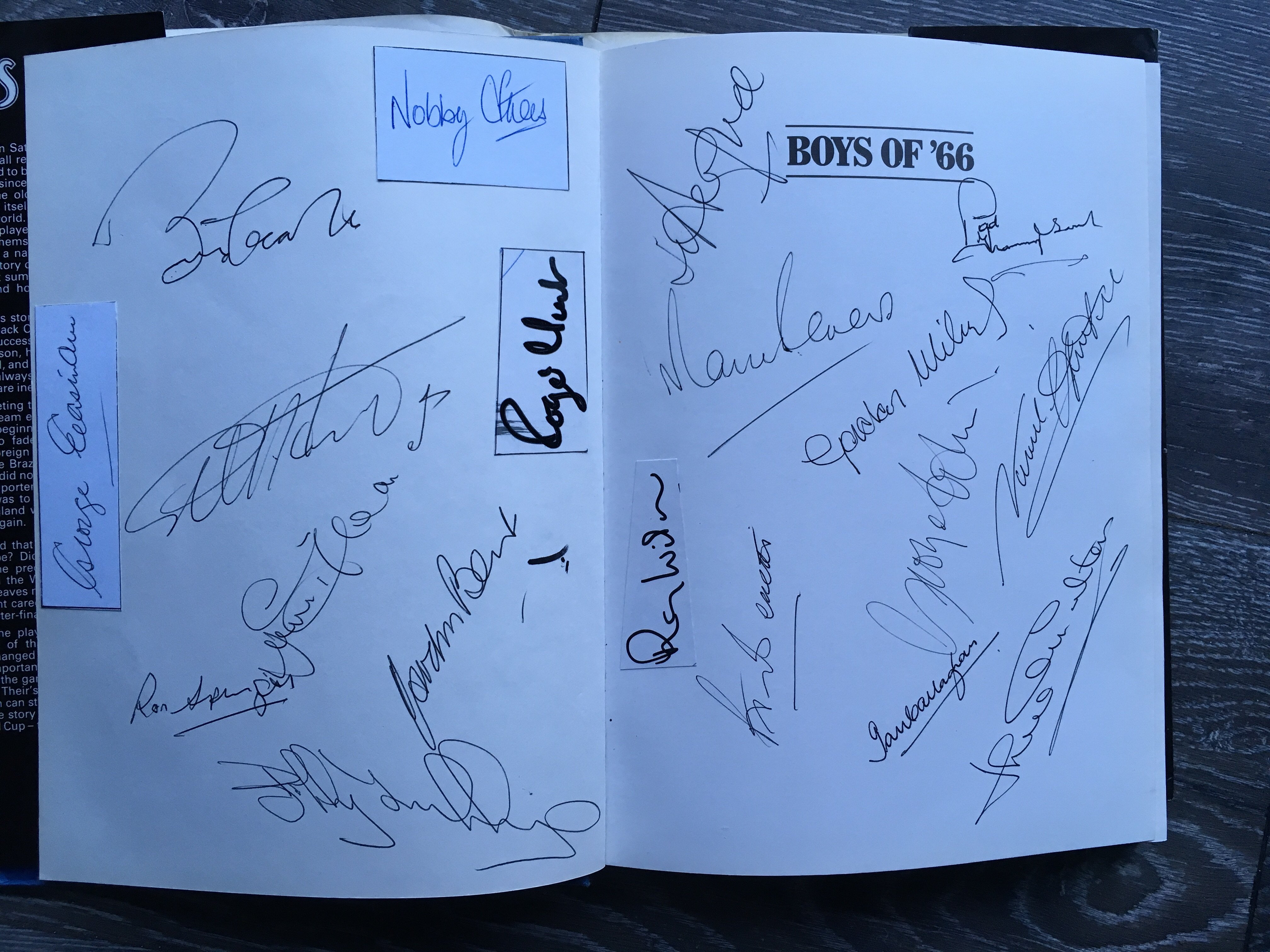 1966 England World Cup Signed Football Book: 1981 Book Boys Of 66 is signed inside on blank inner