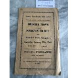 45/46 Grimsby Town v Manchester United Football Programme: League match dated 19 1 1946. Four