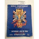 1966 World Cup Final Football Programme: Original England v West Germany in fair condition with only