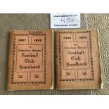 Tottenham Pre War Football Handbooks: 37/38 and 38/39 are fair/good with sellotape to spine and some