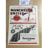 38/39 Manchester United v Chelsea Football Programme: Dated 24 9 1938 in good condition with no team