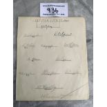 Leicester City 30/31 Football Autographs: Set out in team formation with 11 players plus the