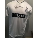 Tottenham 1984 UEFA Cup Final Signed Football Shirt: Superb Holsten sponsored replica shirt with