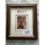 George Best Signed Framed Football Card: A Futera card depicting Best in Man Utd kit nicely framed