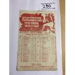 45/46 Manchester United v Manchester City Football Programme: Good condition League match with no