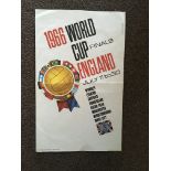 1966 World Cup Football Advertising Poster: Made by Carvosso with countries flags and list of venues