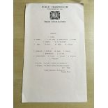 1966 World Cup Press Information + Team Sheets: Incredibly rare chance to obtain official team