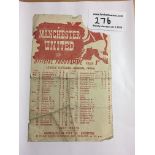 45/46 Manchester United v Liverpool Football Programme: Poor condition League match with no