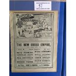 1910/11 Millwall v Luton Town Football Programme: First team Southern League Division One match