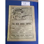 1910/11 Millwall v New Brompton (Gillingham) Football Programme: First team Southern League Division