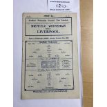 32/33 Sheffield Wednesday v Liverpool Football Programme: Dated 24 12 1932 in excellent condition