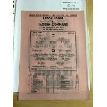 44/45 Luton Town v Eastern Command Football Programme: Mint condition large pink single sheet with