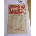 45/46 Manchester United v Sheffield United Football Programme: Very good condition League match with