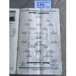 1958 Manchester United Signed FA Cup Final Programme: Ex property of Man Utd player Colin Webster.