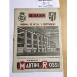 1949 Athletico/Real Madrid v Paris Select X1 Football Programme: Played on 11 6 1949 in excellent