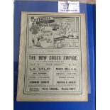 1910/11 Millwall Reserves v Rochester Football Programme: Reserve team match dated 29 10 1910.