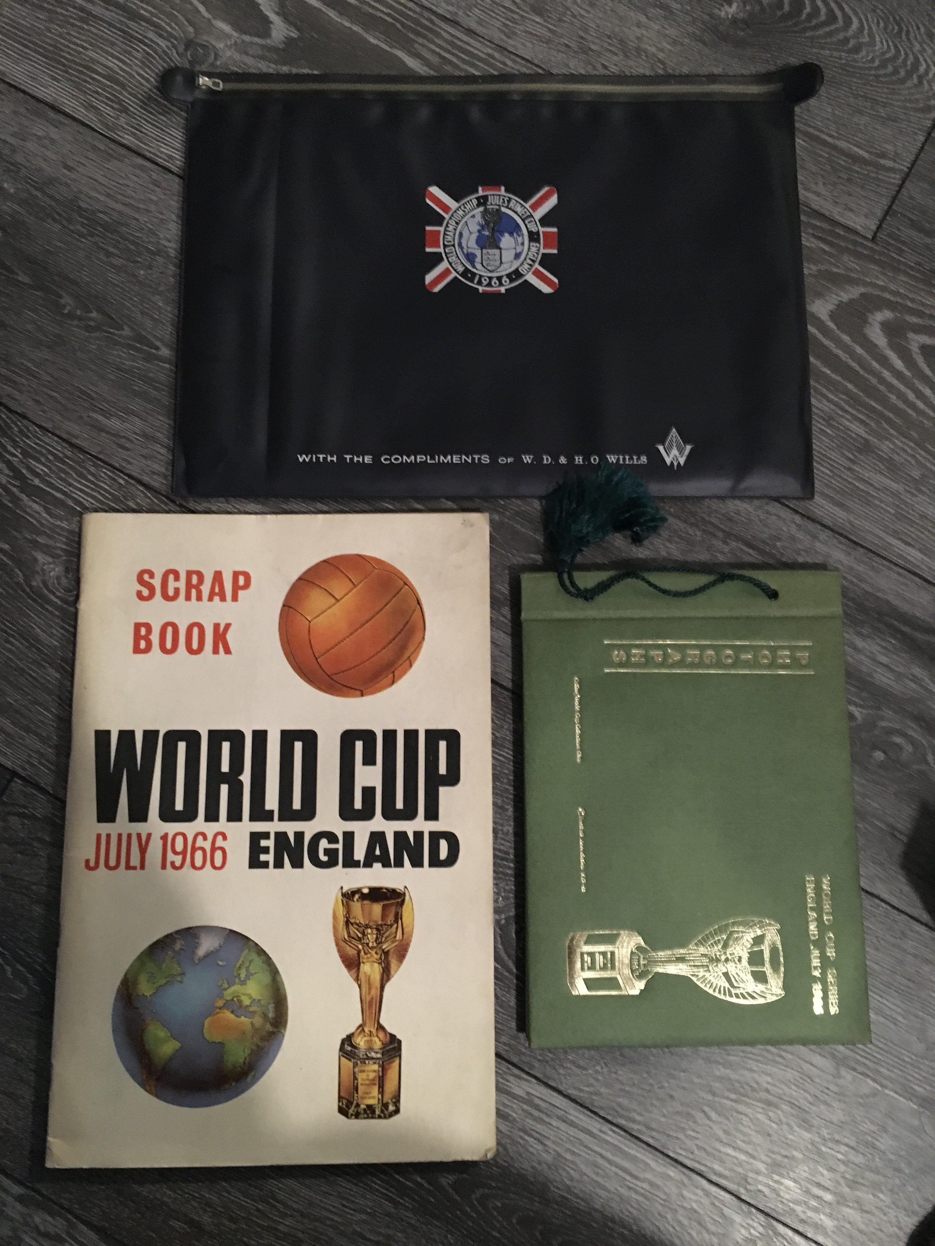 1966 World Cup Football Memorabilia: Includes a nearly empty Scrapbook, Wills press mans writing