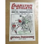 38/39 Charlton v Manchester United Football Programme: Good condition with no team changes. Dated 11