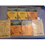 Wolverhampton Wanderers Reserves Football Programmes: 7 between 58/59 and 61/62 with 61/62