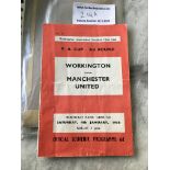57/58 Workington v Manchester United FA Cup Football Programme: Fold but no team changes on this