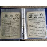 West Ham 52/53 Complete Home Football Programmes: All 21 League matches, FA Cup v West Brom and