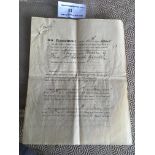 Ben Warren 1903/04 Derby County Football Contract: Superb 4 page document signed by him and 1st