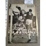 Bobby Moore Signed West Ham Picture: Full size magazine page in black and white from the early