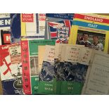 England Schools Internationals Football Programmes: Between 1954 and 1991 a selection in fair/good