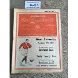 37/38 Liverpool v Huddersfield Town Football Programme: First Division match dated 20 11 1937.