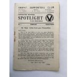 1940s Orient Supporters Club Magazines: Rare items indeed the first 11 issues of Spotlight which was