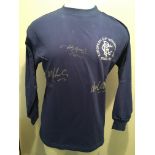 Rangers Signed 1972 ECWC Final Football Shirt: Blue long sleeve replica shirt signed clearly to