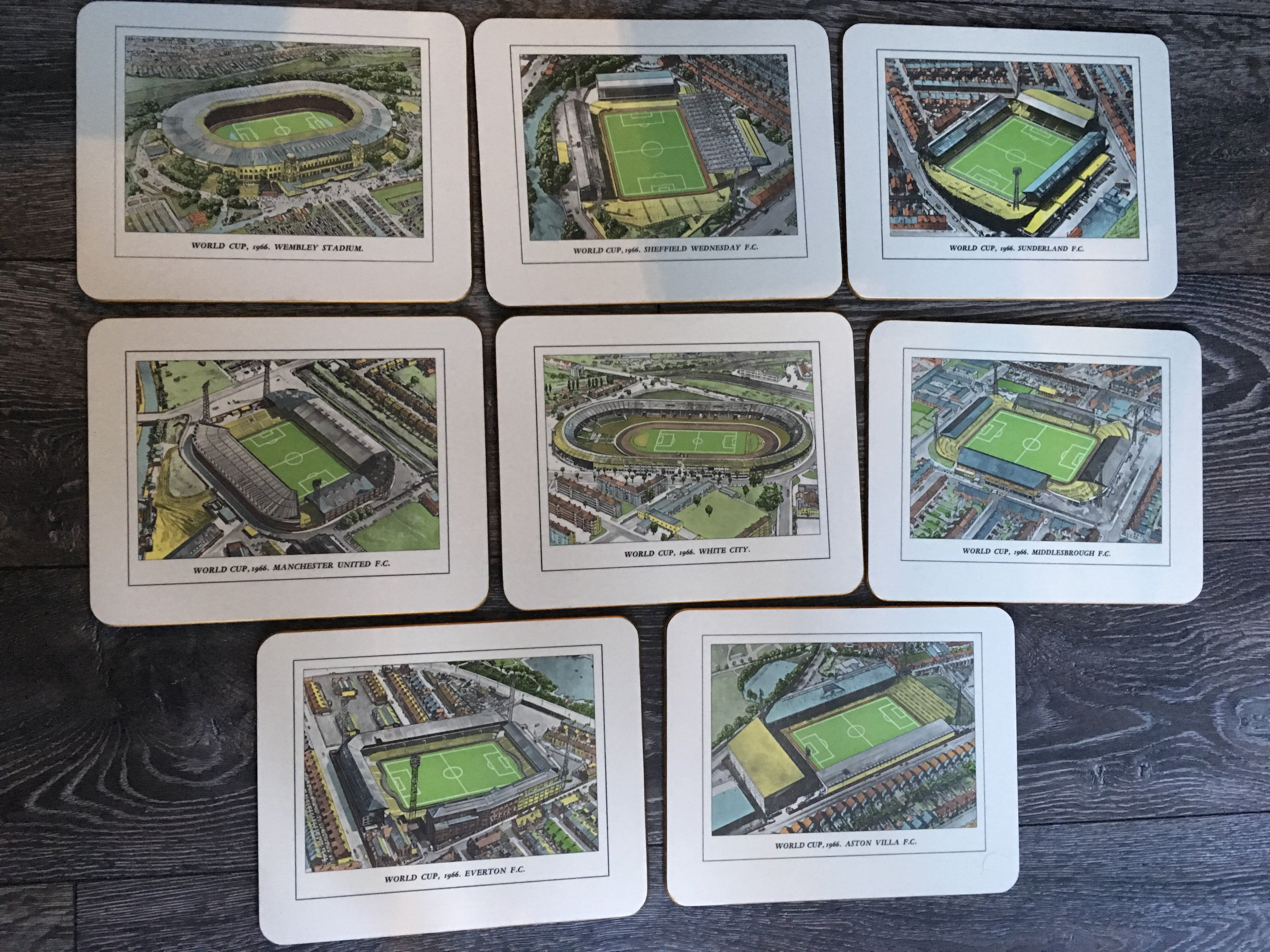 1966 World Cup Venue Football Coasters: Full set of 8 coasters and matching table mats each one - Image 2 of 2