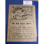 1910/11 Millwall v Southampton Football Programme: First team Southern League Division One match