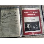 West Ham 54/55 Home Football Programmes: 20 League matches lacking Doncaster, FA Cup v Port Vale