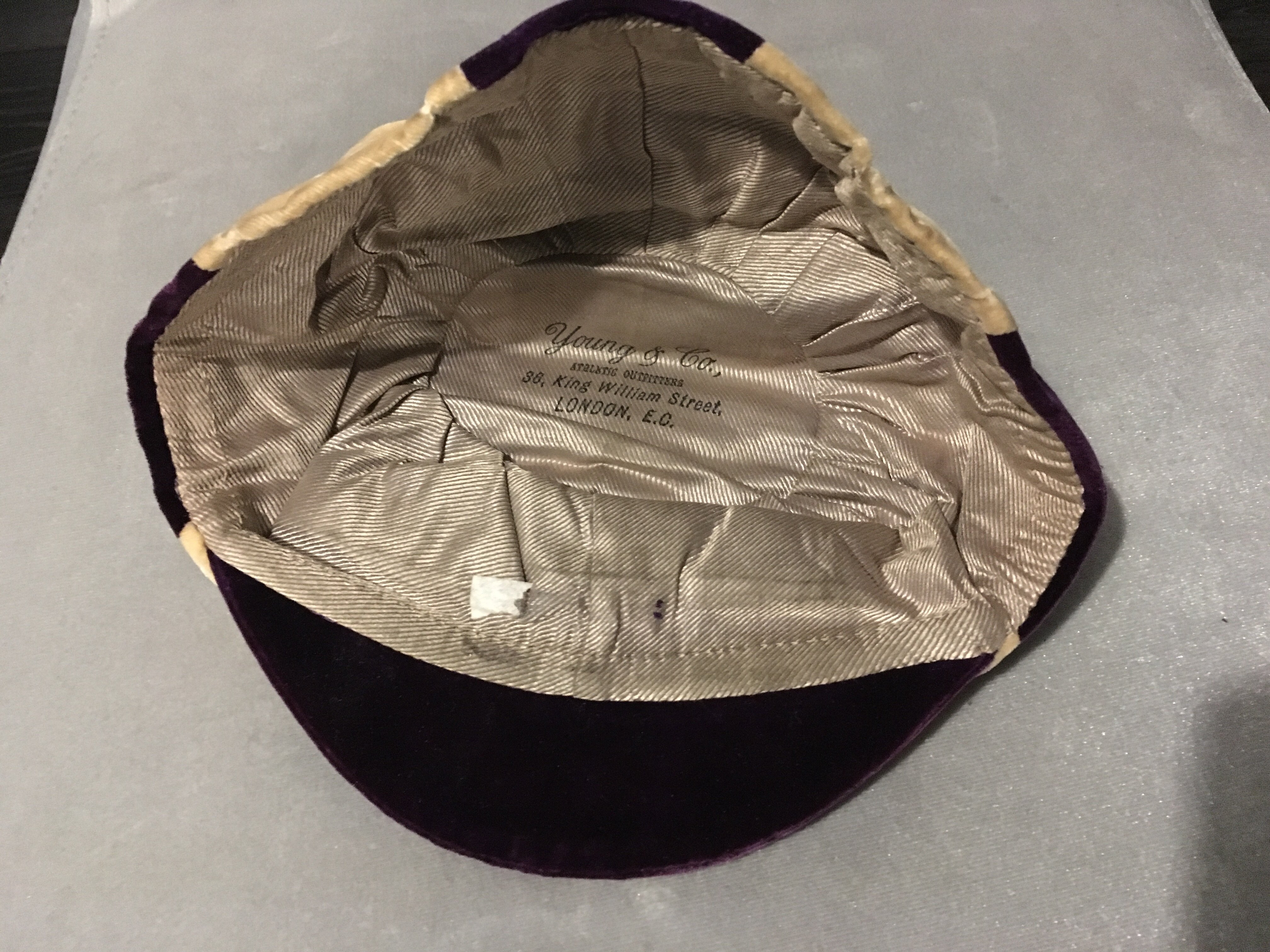 Ben Warren 1902/03 England Inter League Football Cap: Nice purple and cream cap with EFL embroidered - Image 2 of 2