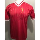 Liverpool 1984 European Cup Final Signed Shirt: Red short sleeve European Cup Final with Rome 1984