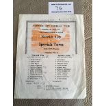 71/72 Norwich City v Ipswich Town Friendly Football Programme: Single sheet dated 4 8 1971 with