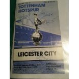 Tottenham Signed Football Programme Collection: Includes 76/77 signed to cover by 5, 1963 England