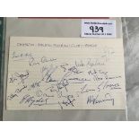 Charlton Athletic Football Autographs: 30/31 is a page set out in a football formation hand signed