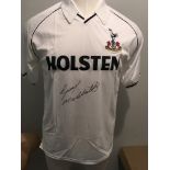 Gary Mabbutt Signed Tottenham Football Shirt: Short sleeve white home shirt with Holsten sponsorship