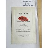 1966 World Cup Rare Russia Football Menu: A4 page menu issued by the Redhouse Workmens Club of
