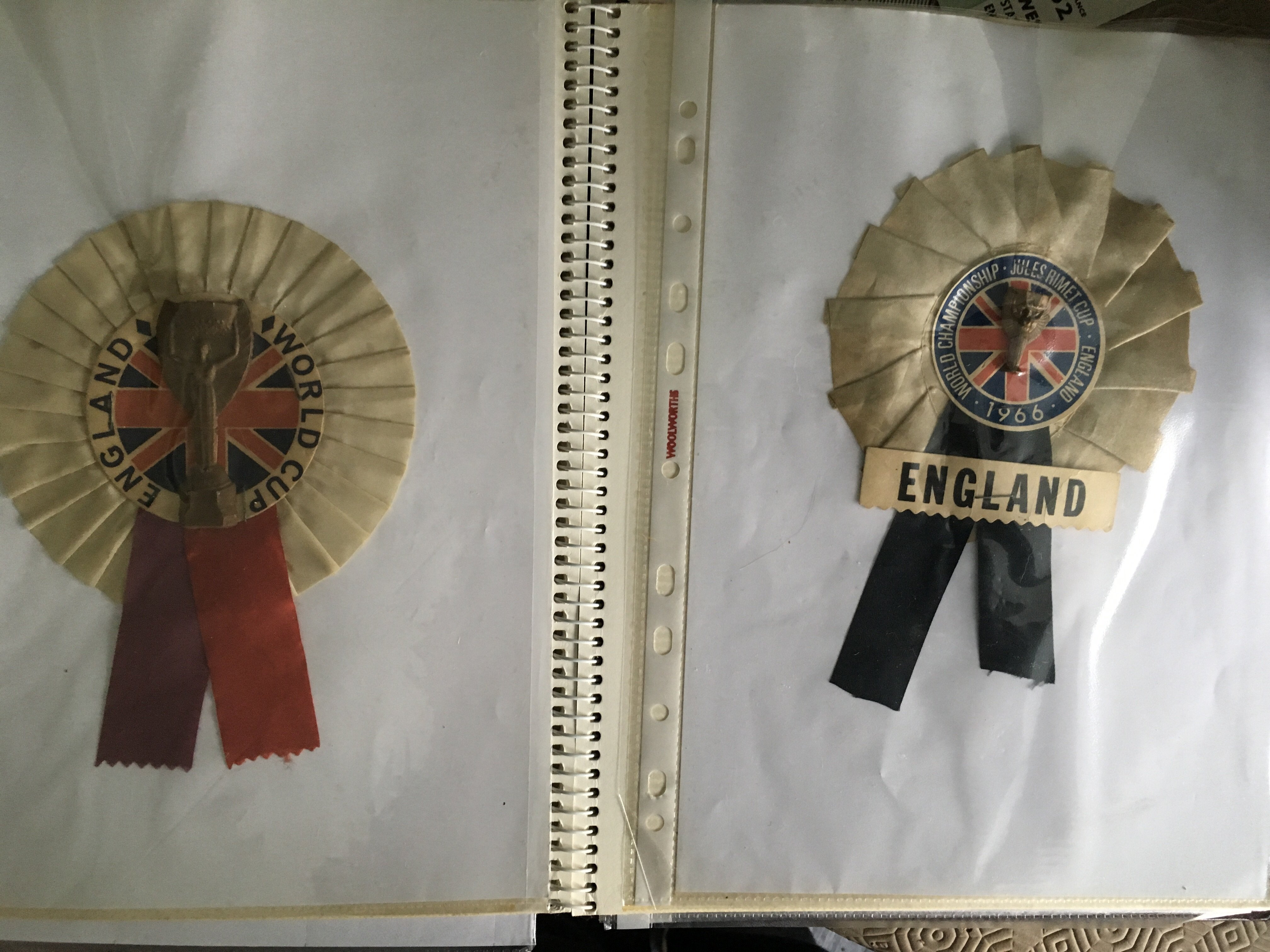 1966 England World Cup Rosette Collection: Original and all different housed in collectors folder.