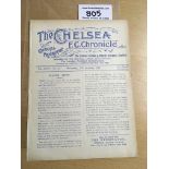 1928/29 Oxford v Cambridge At Chelsea Football Programme: Inter Varsity Match dated 12 12 1928. Four