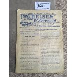 1906/07 Chelsea v Clapton Orient Football Programme: 8 page gatefold programme in good condition