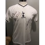 1981 FA Cup Final Signed Tottenham Football Shirt: Short sleeve replica white shirt with FA Cup