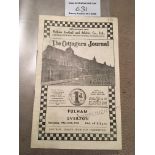 39/40 Fulham v Everton Cup Football Programme: 8 pager dated 25 5 1940 has rusty staples holding