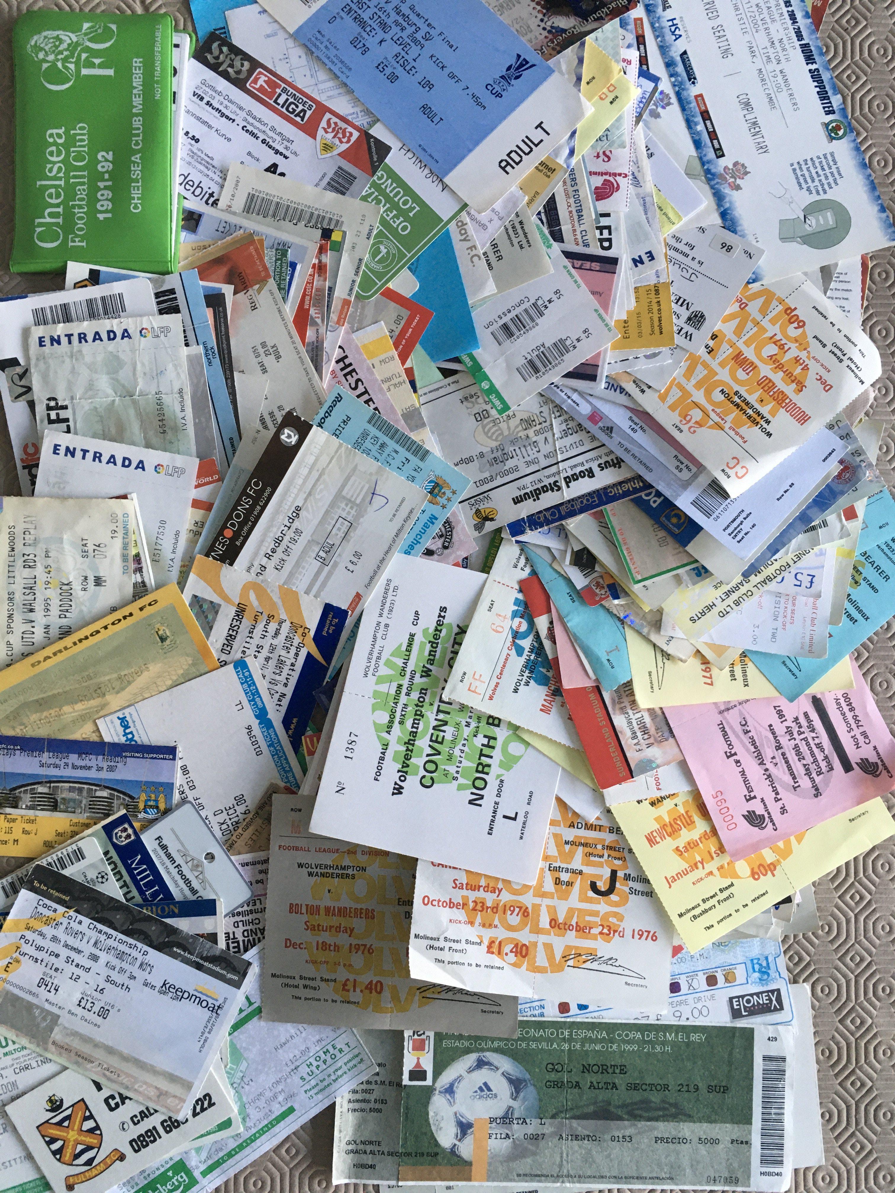 Football Ticket Collection: From the 70s onwards with a wide variety of clubs. (300+)