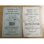 44/45 Rotherham v Sheffield United Football Programmes: Dated 14 4 1945 and 13 1 1945 in fair