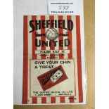 44/45 Sheffield United v Polish RAF Football Programme: Dated 3 3 1945 in good condition with team