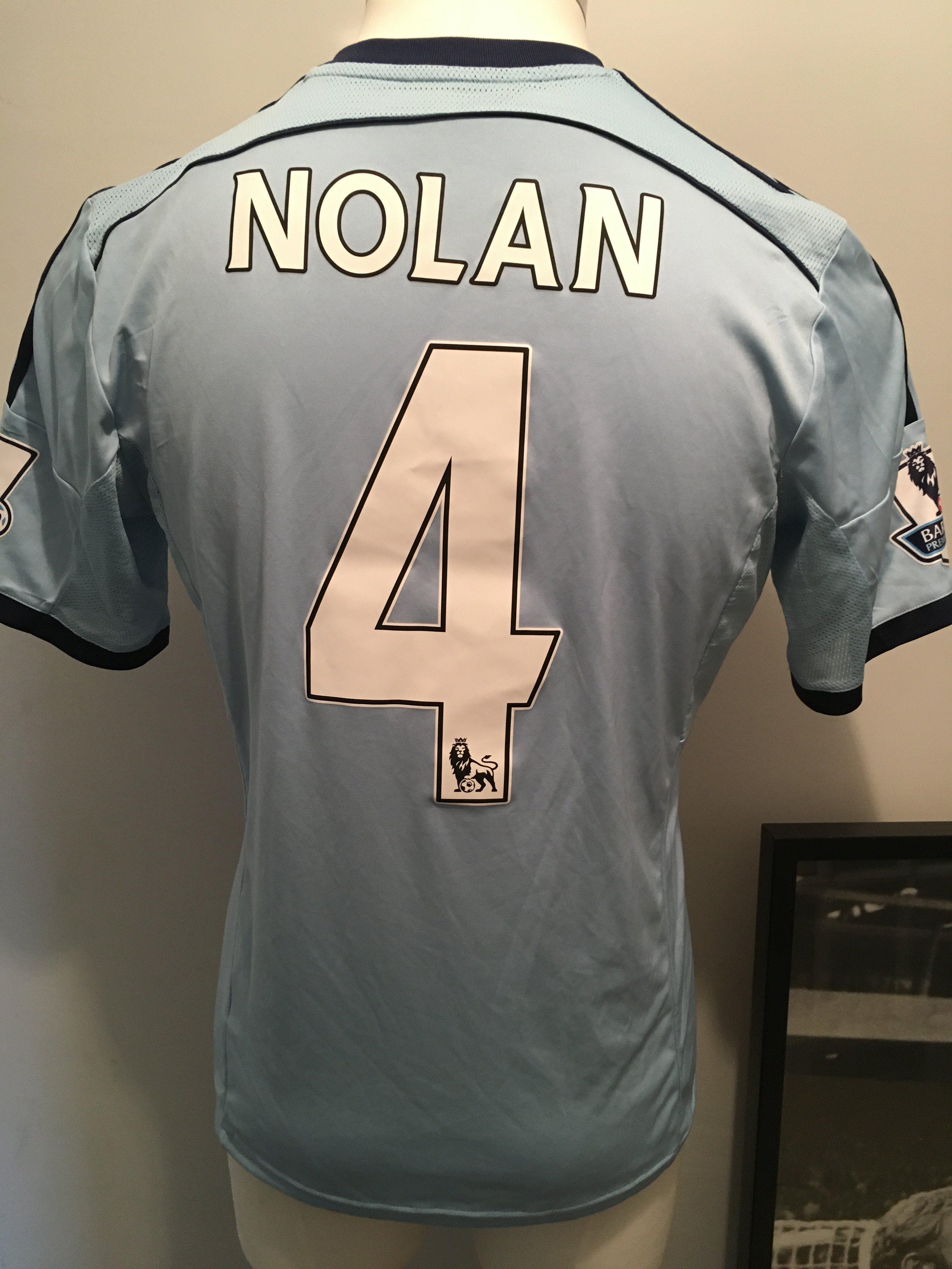 Kevin Nolan West Ham Match Worn Football Shirt: Rare light blue with dark blue stripe worn between